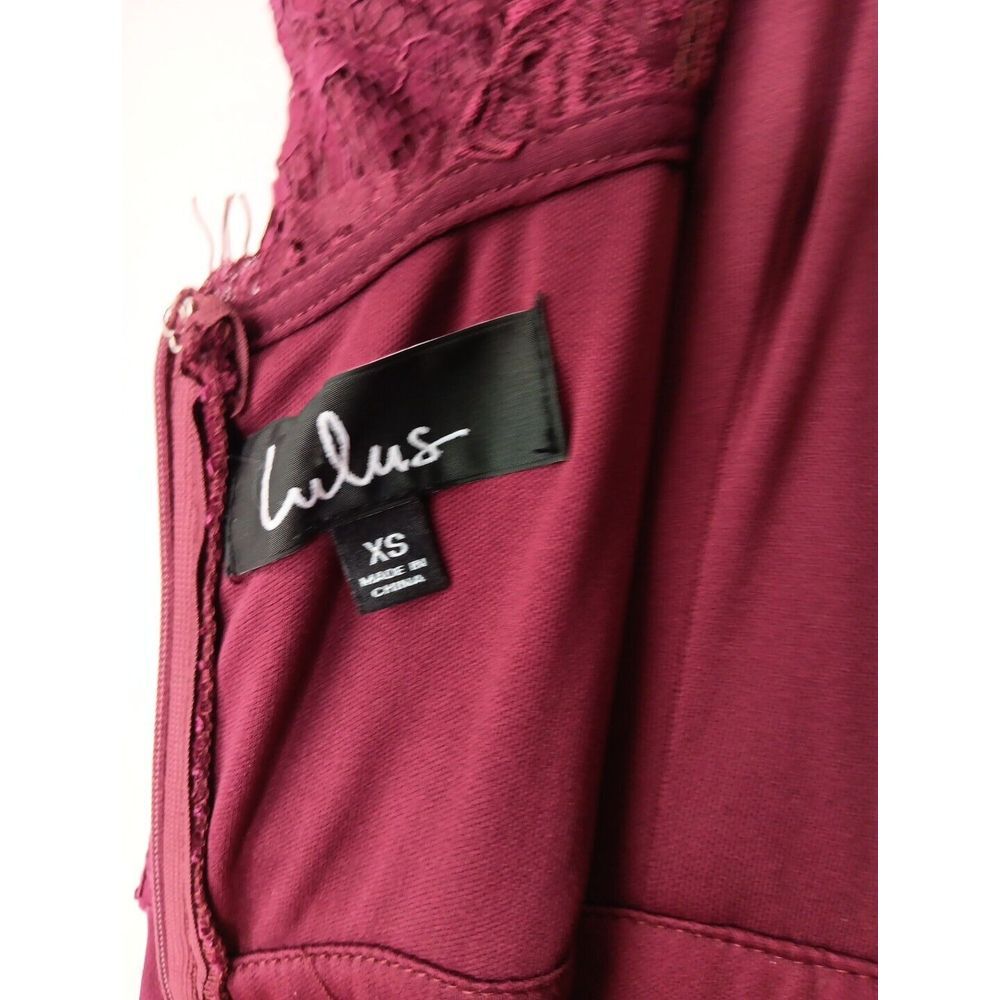Lulu's Dance All Evening Burgundy Lace Maxi Dress Gown Size XSmall - Picture 10 of 13